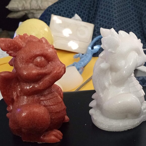 Handmade Patriotic Red White Blue Dragon Statute - Picture 2 of 4